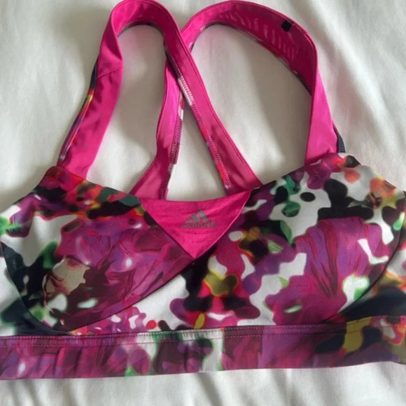 Adidas GT Supernova Green Print‎ and Mesh Logo Sports Bra Size Small (8/10) - Picture 12 of 12